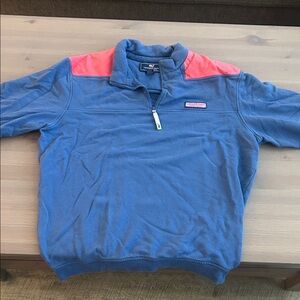 Vineyard Vines Blue Pullover with Pink Accents